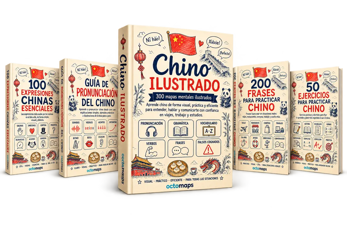 Mandarín Ilustrado con 300 mapas mentales y cuatro bonos